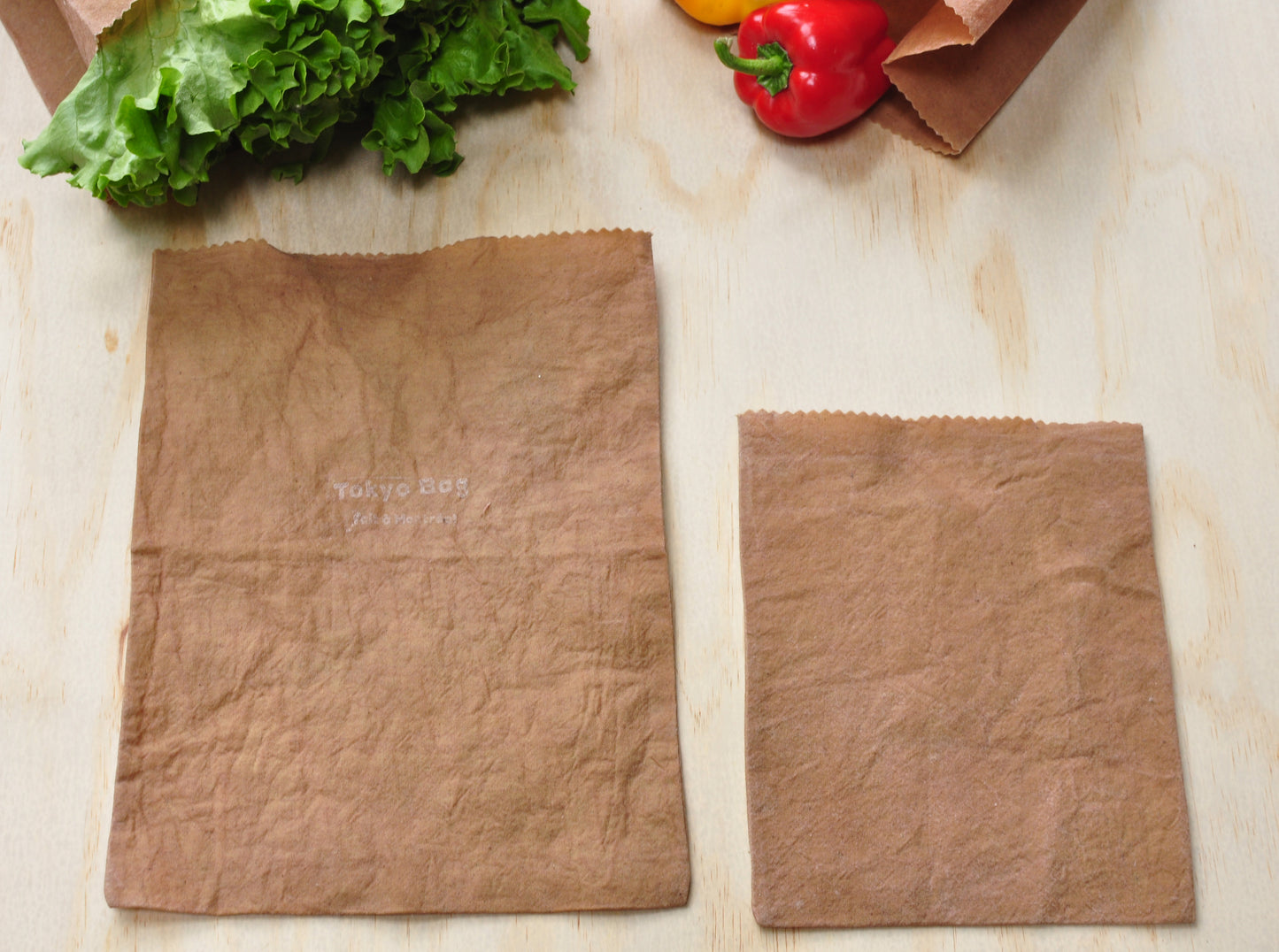 Beeswax wrap Bread bag made by naturally dyed cotton and organic beeswax in BROWN