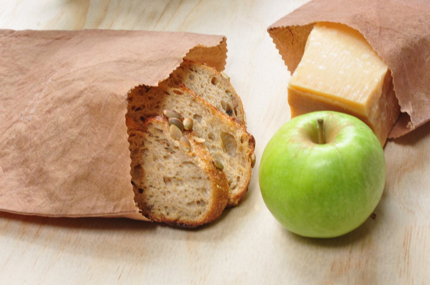 Beeswax wrap Bread bag made by naturally dyed cotton and organic beeswax in BROWN