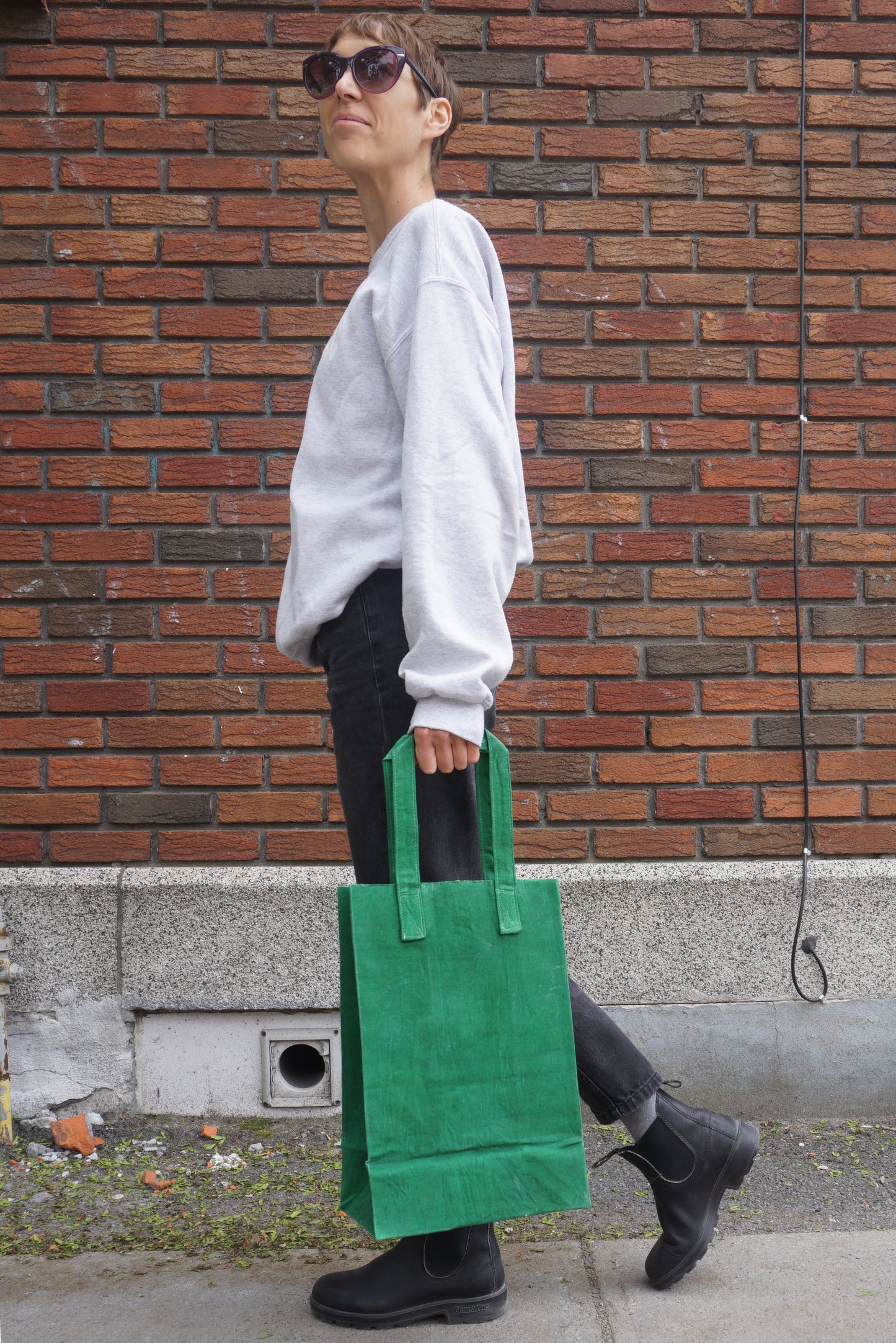 GREEN Waxed Canvas Tote Bag