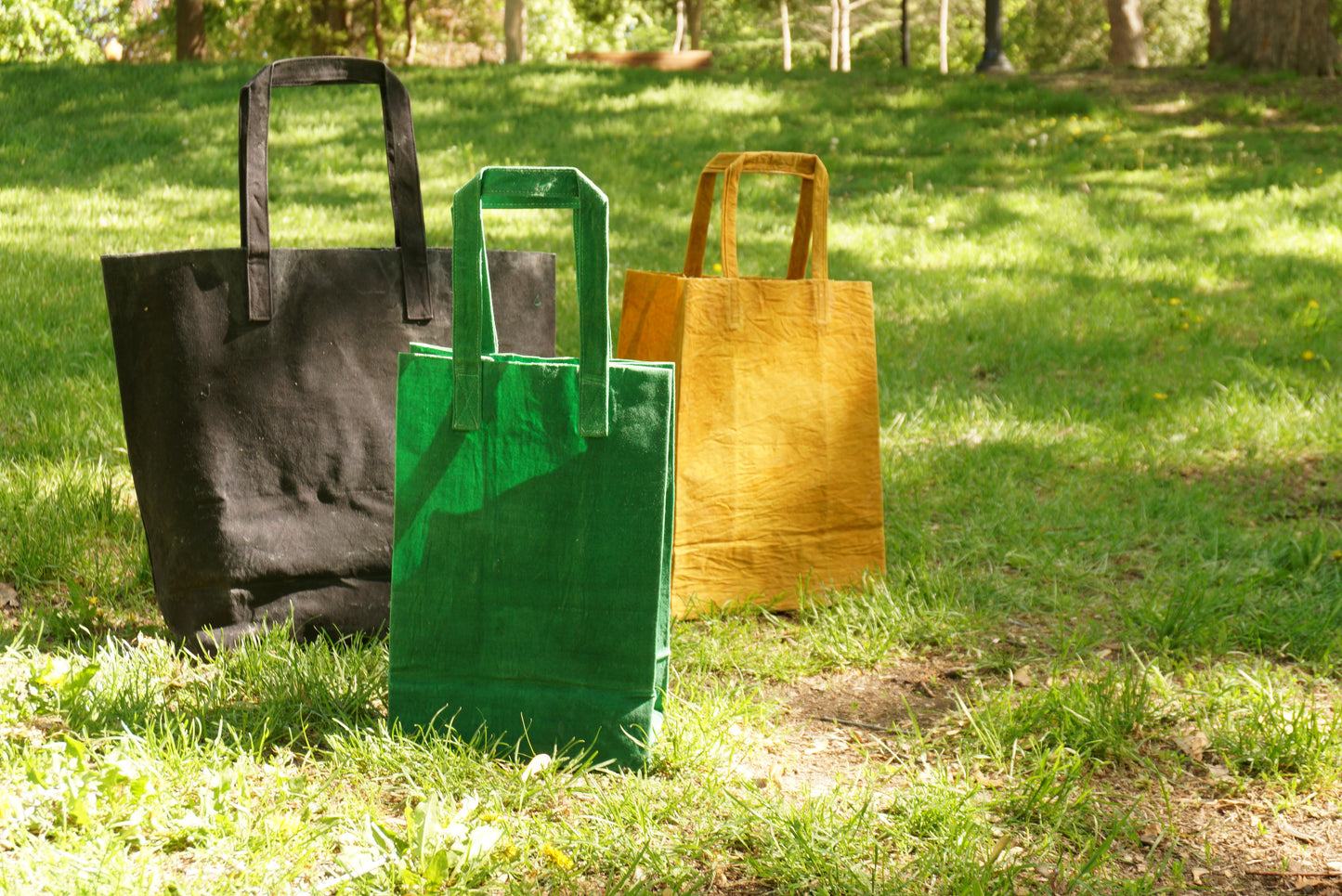 GREEN Waxed Canvas Tote Bag