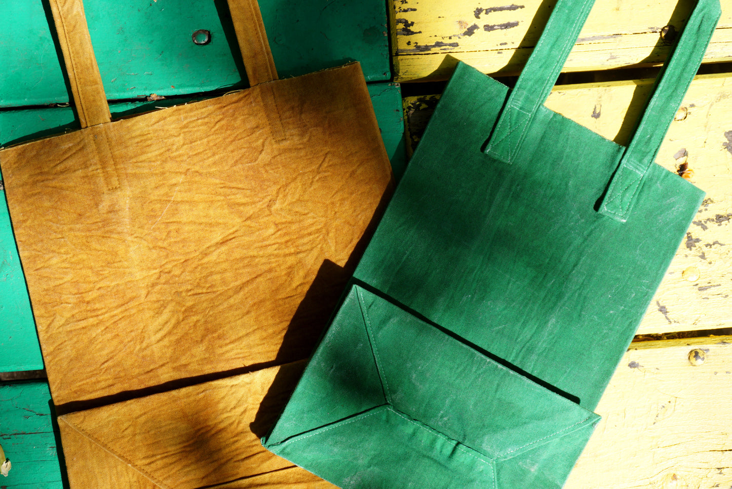 GREEN Waxed Canvas Tote Bag