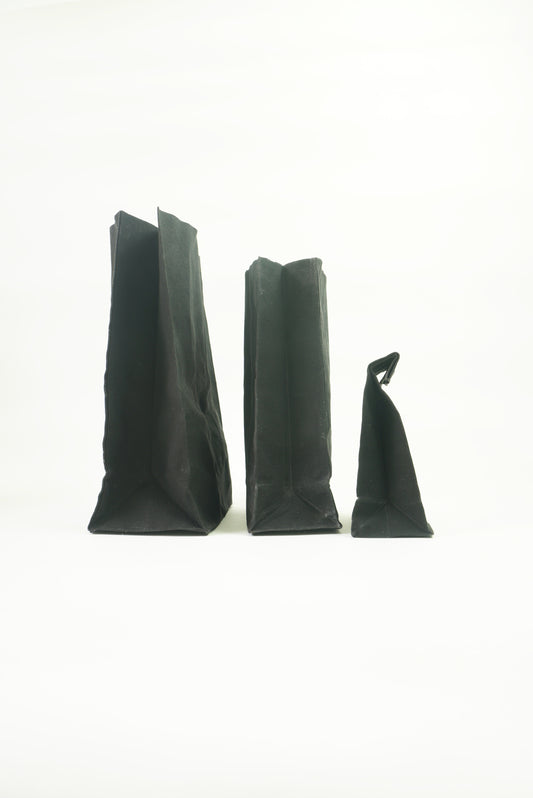 Black Beeswax wrap lunch bag made by naturally dyed cotton and organic beeswax