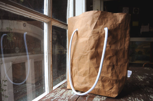 Tote bag made from washable & reusable brown kraft paper