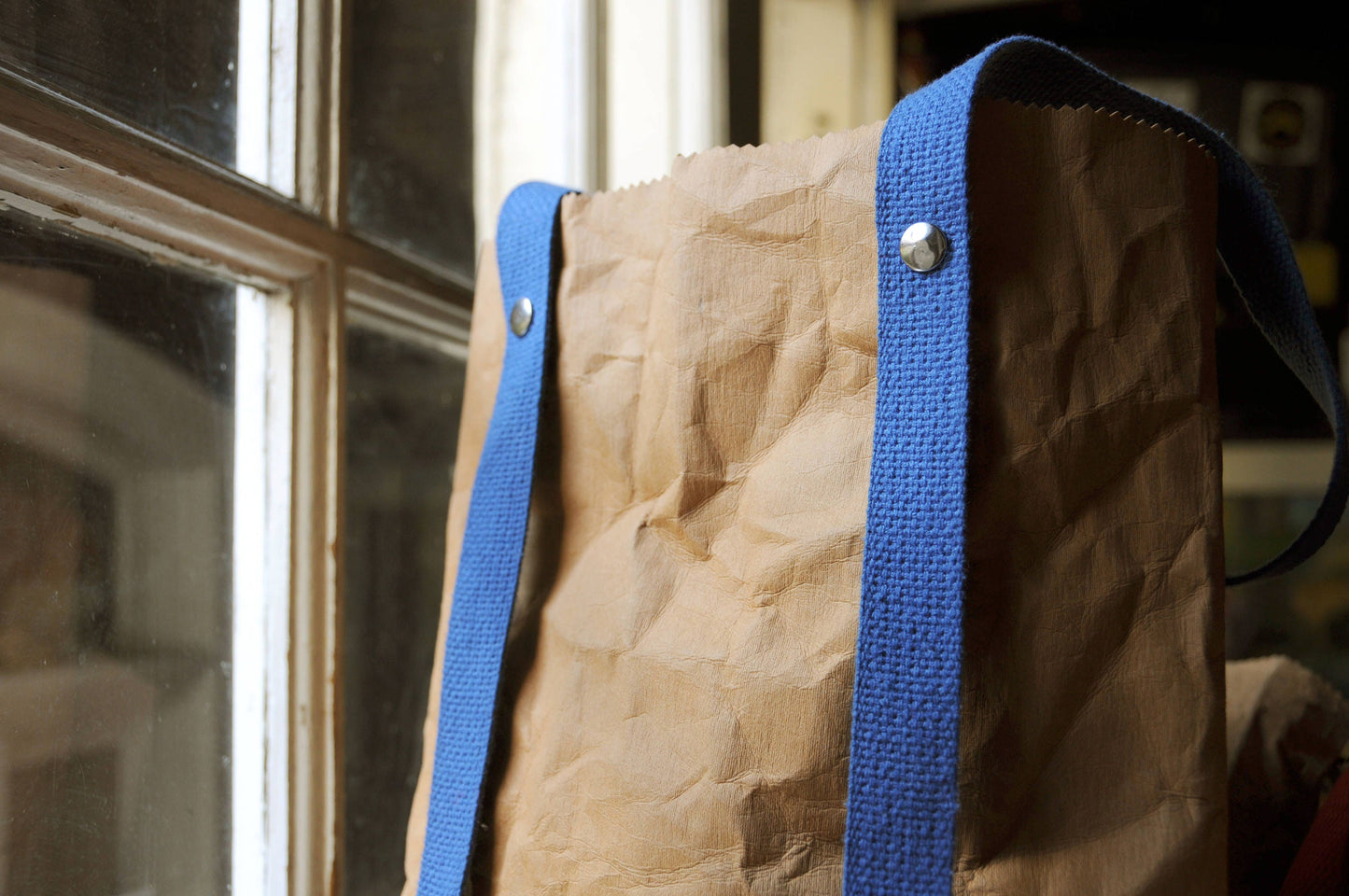 Two ways bag; Backpack and Tote back made from washable & reusable brown kraft paper