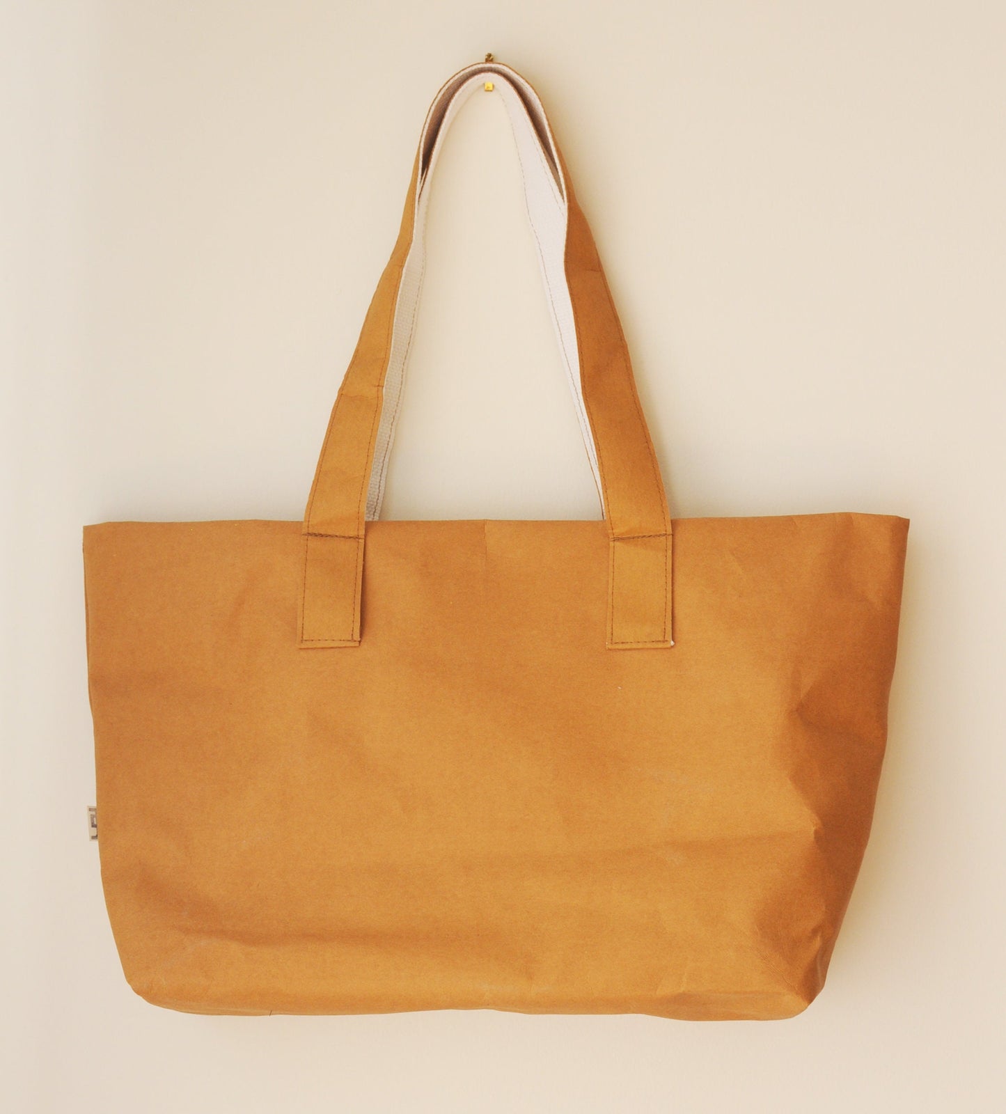 Horizontal Long Tote bag made from washable & reusable brown kraft paper