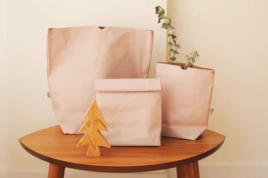 Sakura Pink Lunch bags made from washable and reusable paper