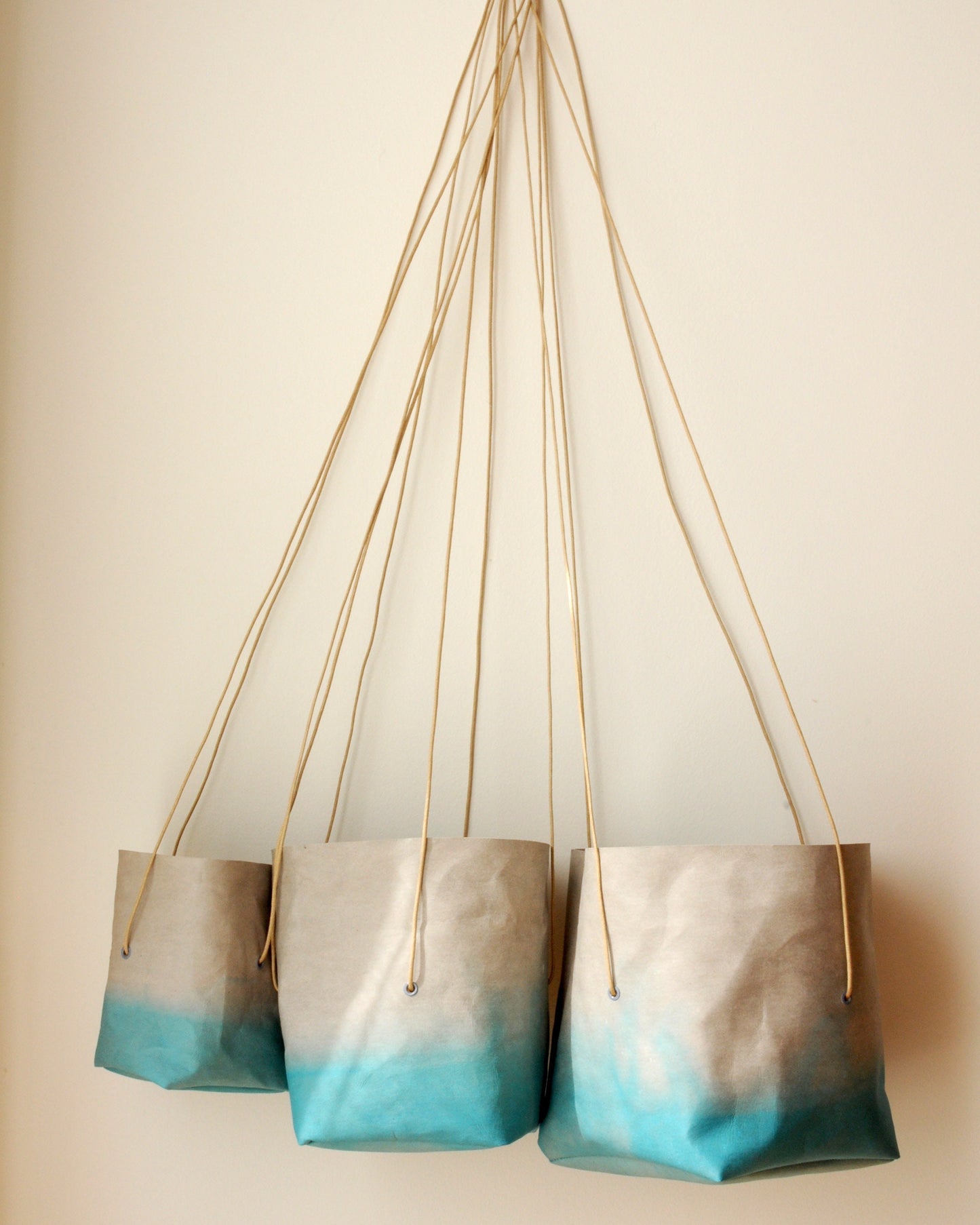 Summer planter, hanging paper planter made from washable paper