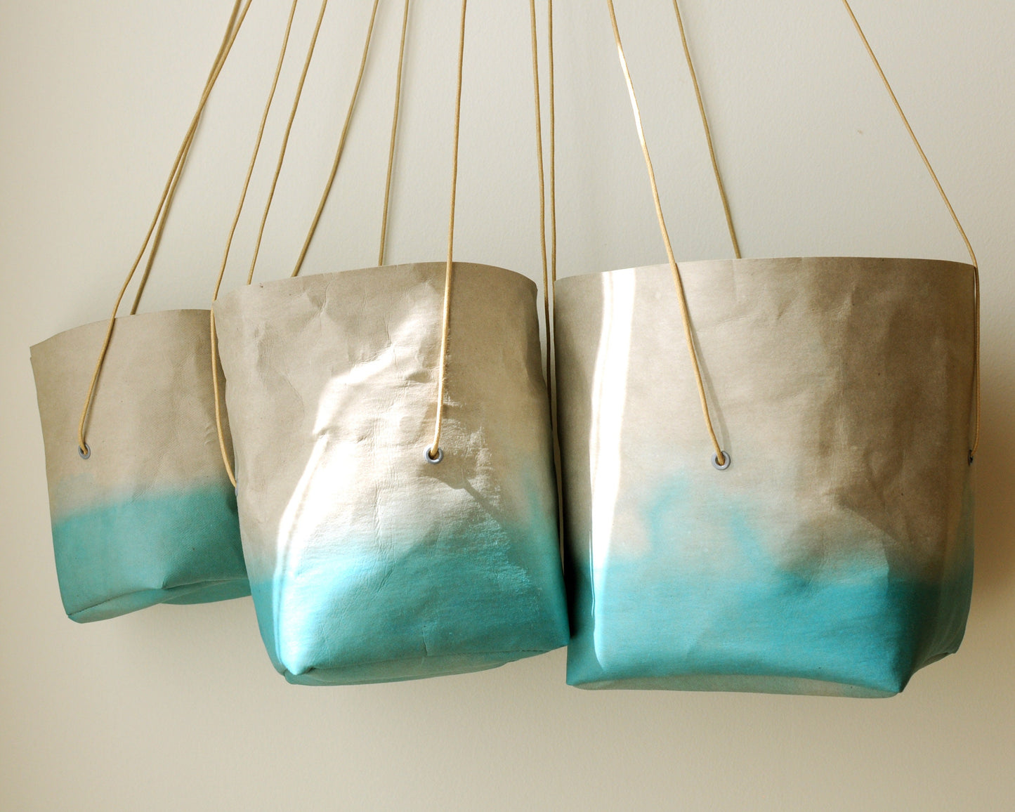Summer planter, hanging paper planter made from washable paper