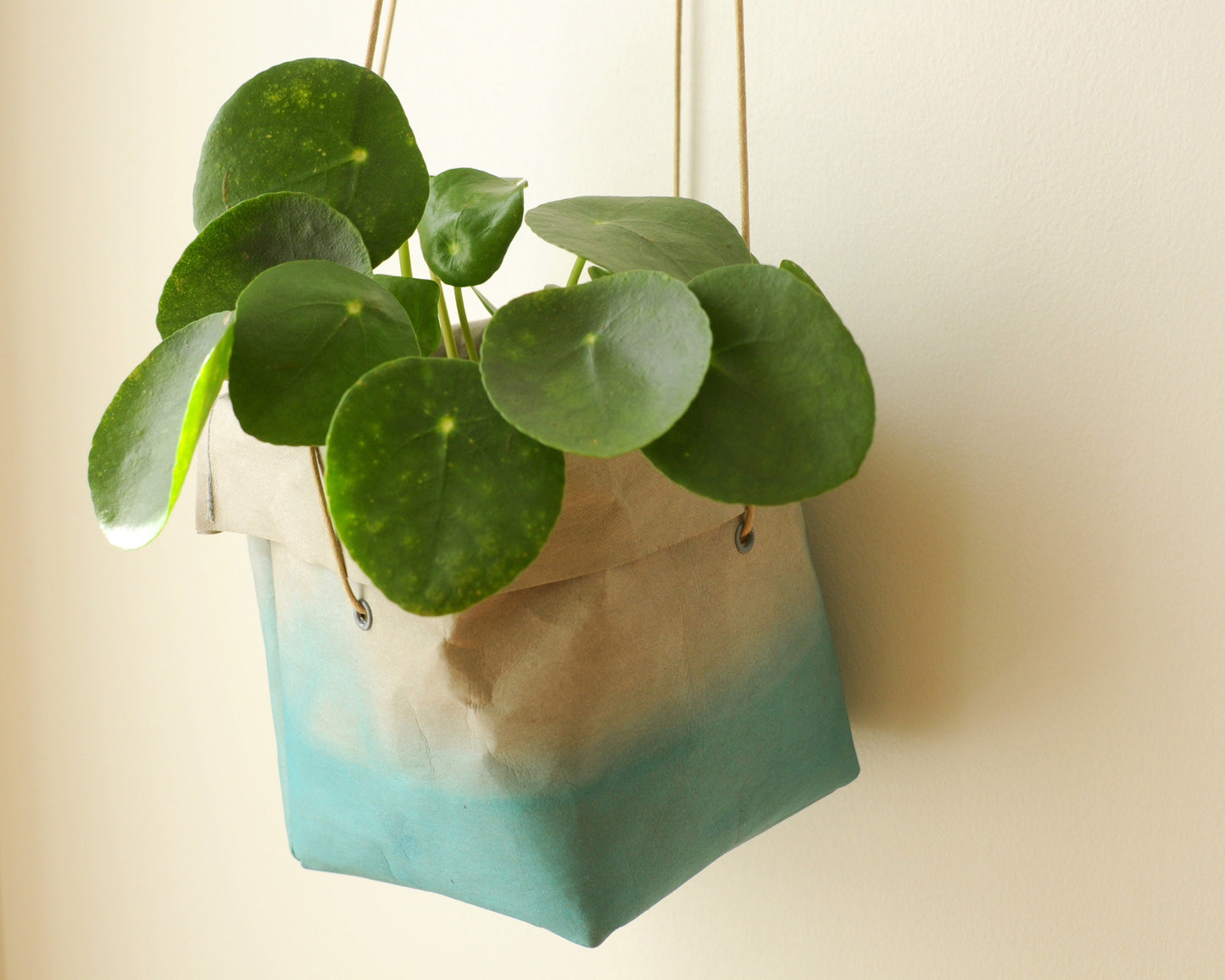 Summer planter, hanging paper planter made from washable paper