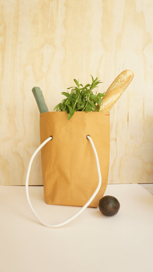 Tote bag made from washable & reusable brown kraft paper