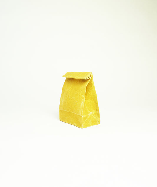 YELLOW Beeswax wrap lunch bag made by naturally dyed cotton and organic beeswax