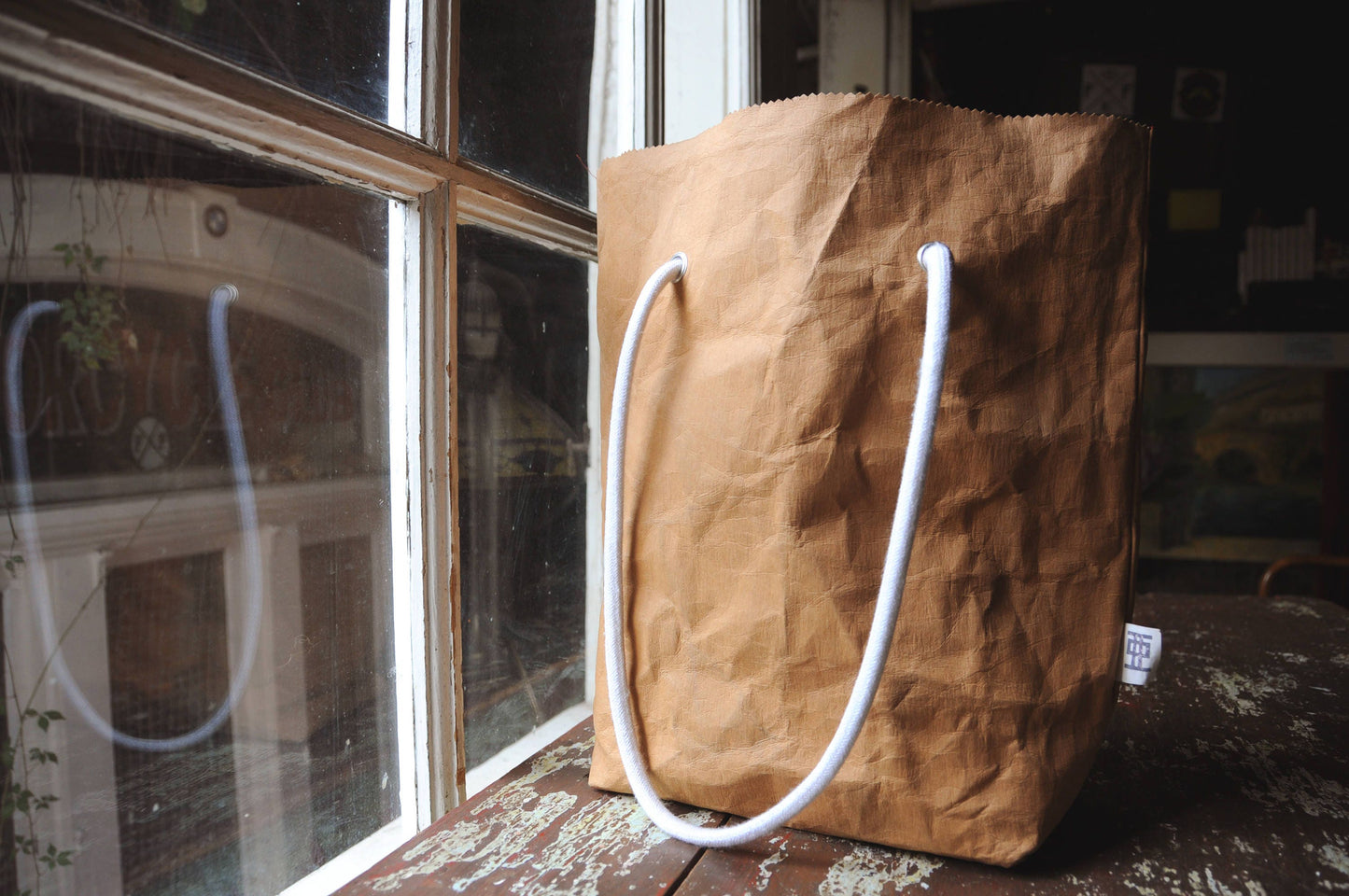 Tote bag made from washable & reusable brown kraft paper