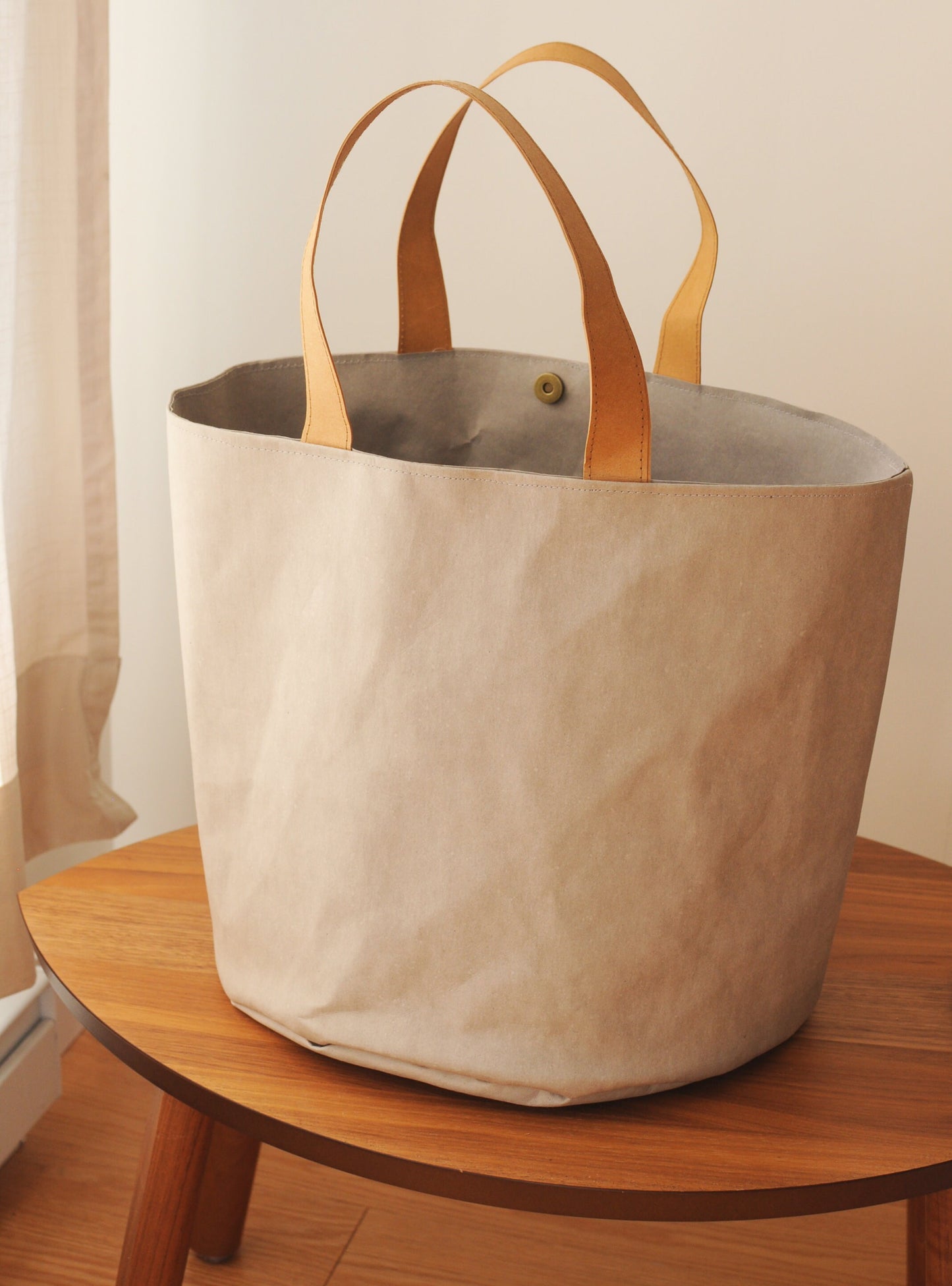 Large Basket made from washable and reusable paper in Grey