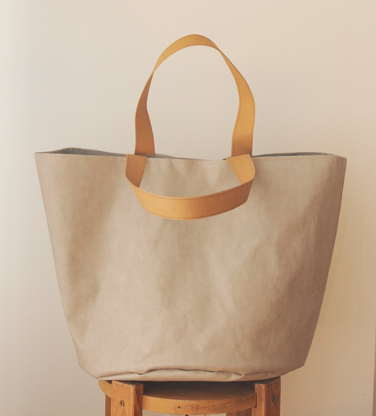 Large Basket made from washable and reusable paper in Grey