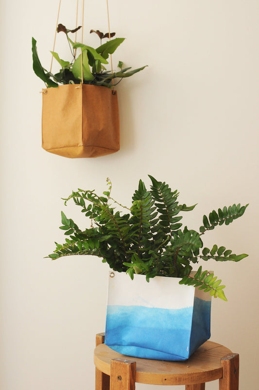 Planter, hanging paper planter made from washable paper