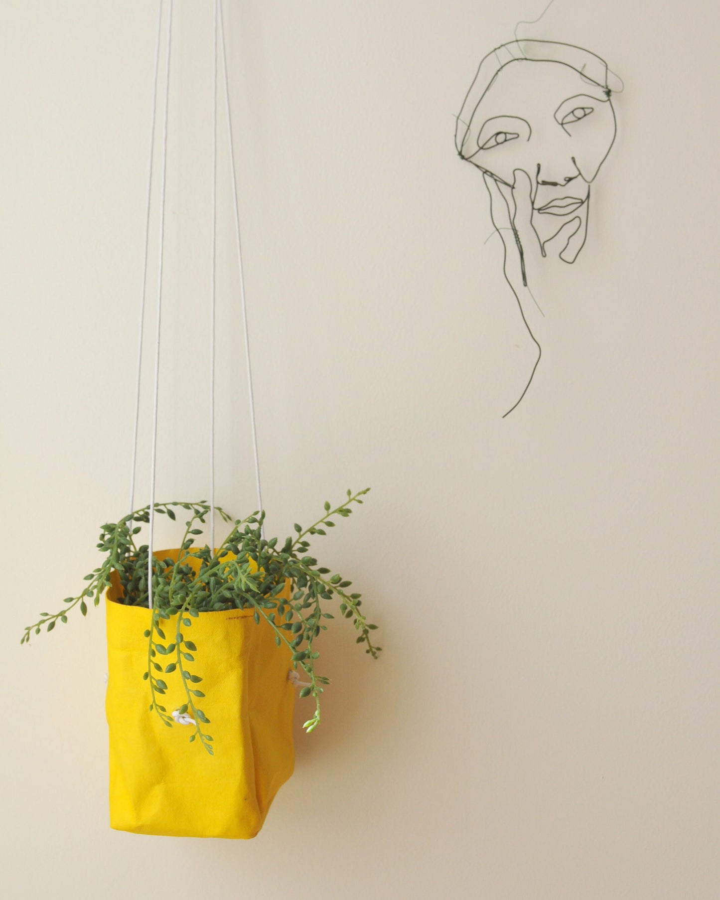 Summer planter, hanging paper planter made from washable paper